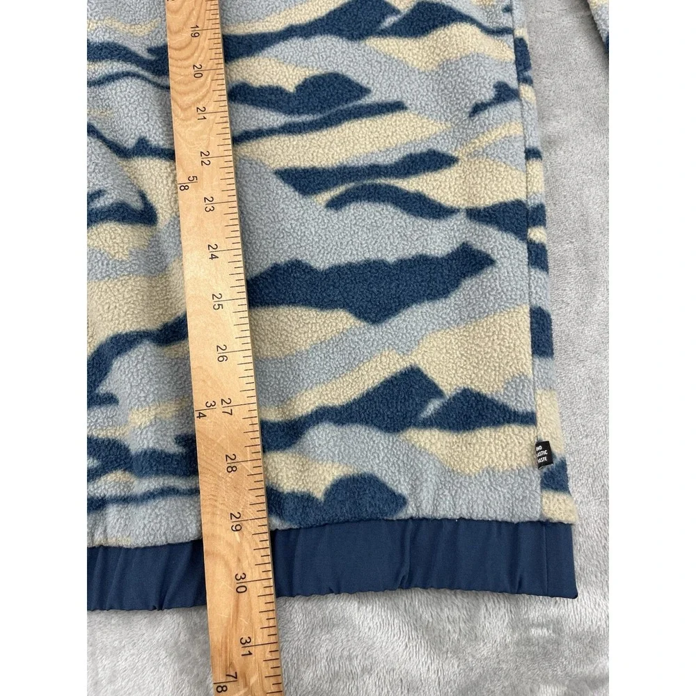 Adidas Camo Fleece Sweatshirt Men XL Blue Crew Neck Stretch Long Sleeve Pullover